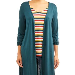 Time and Tru Women's Long Cardigan and Knit Tank